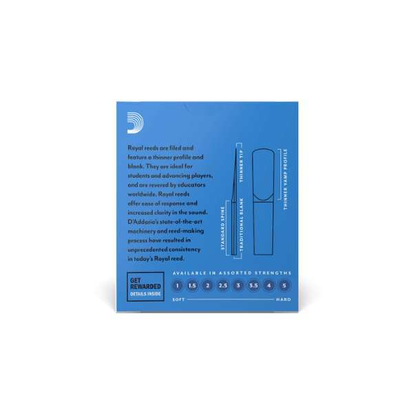Rico Royal Bb Clarinet Reeds (Sizes 1.5-3.5)