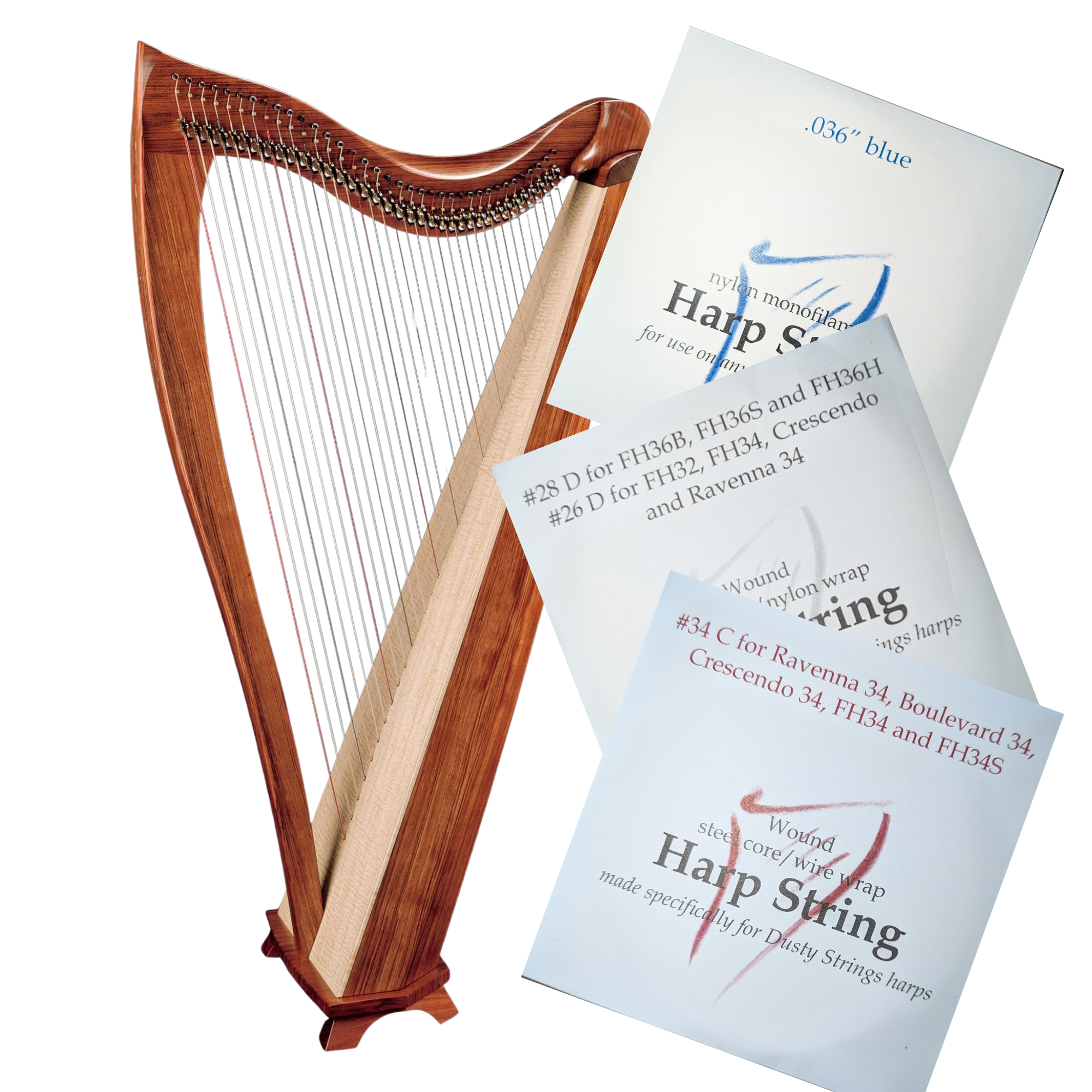 FH36H, FH36S, FH36B Harp strings