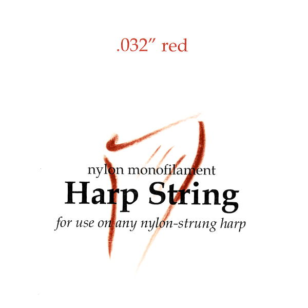 Nylon Monofilament Harp String .032" Red