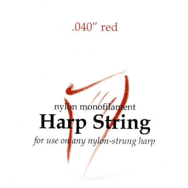 Nylon Monofilament Harp String .040" Red