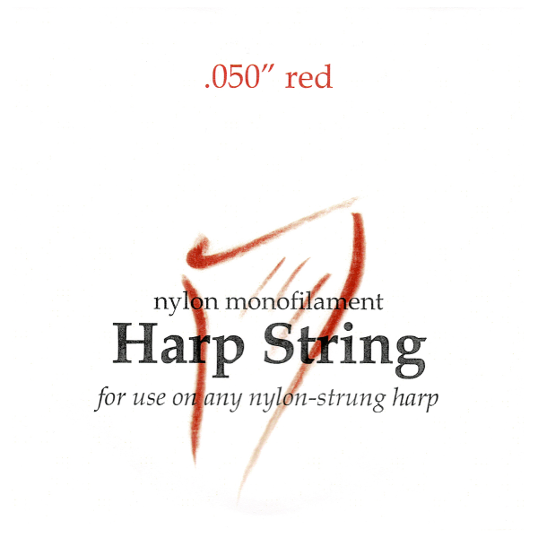 Nylon Monofilament Harp String .050" Red