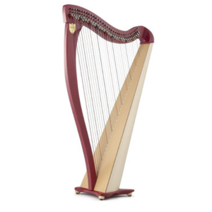 Drake 34 string Harp (Two-tone Burgundy) by Lyon & Healy