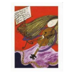 Greeting Card - Girl with Violin